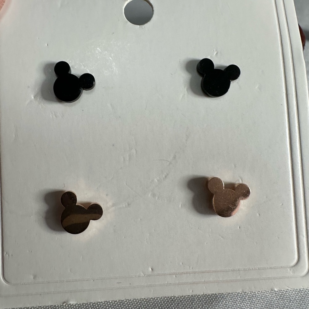 Two pair Mickey Mouse stud earrings